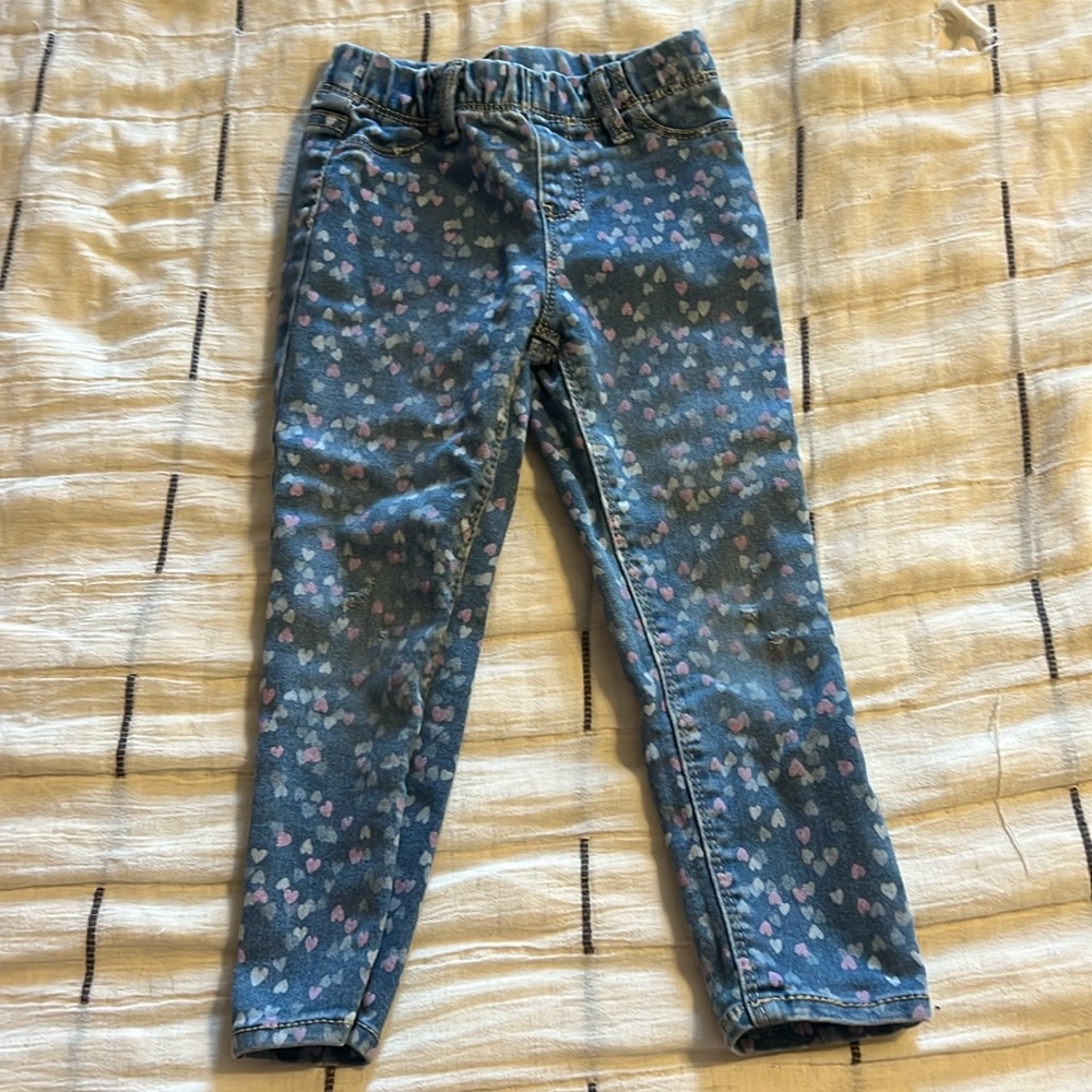 4T Girl’s Heart Print Jeans